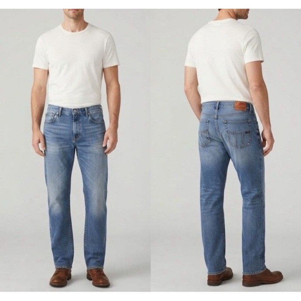 Lucky Brand Men's Denim Jeans Sz 42x31 Blue Straight Leg Relaxed Fit Bootcut